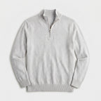 Quarter Zip Knit Sweater Ribbed Cuffs And Hem for Men
