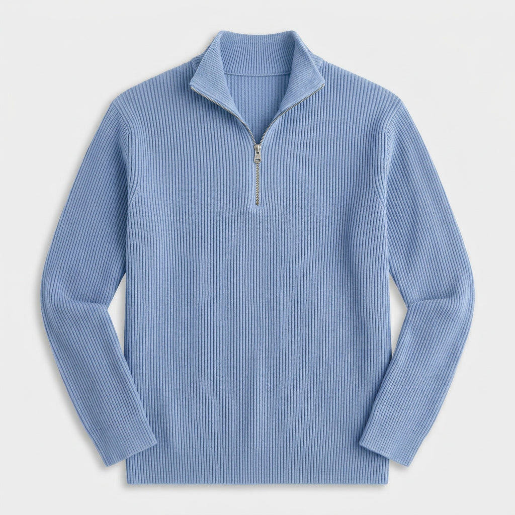 Ribbed Quarter-Zip Sweater for Men