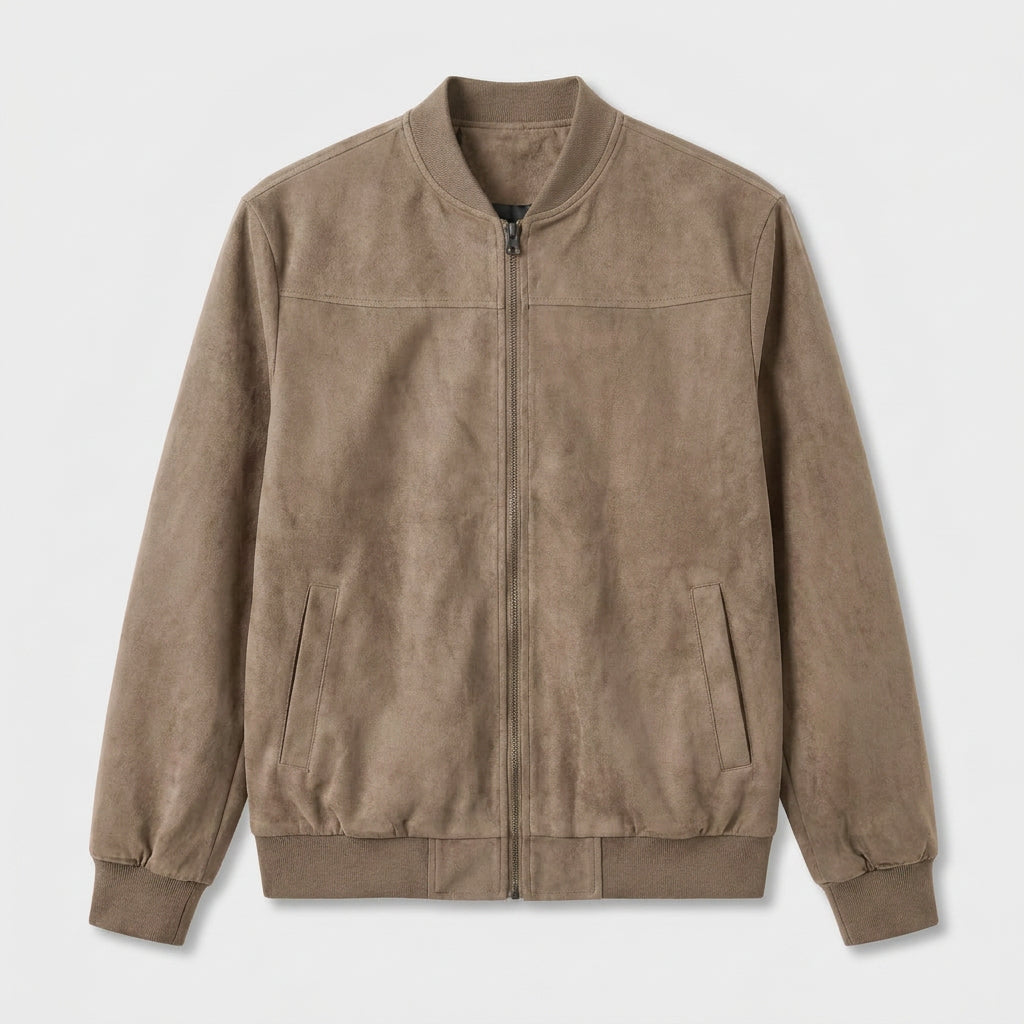 Suede Bomber Jacket for Men