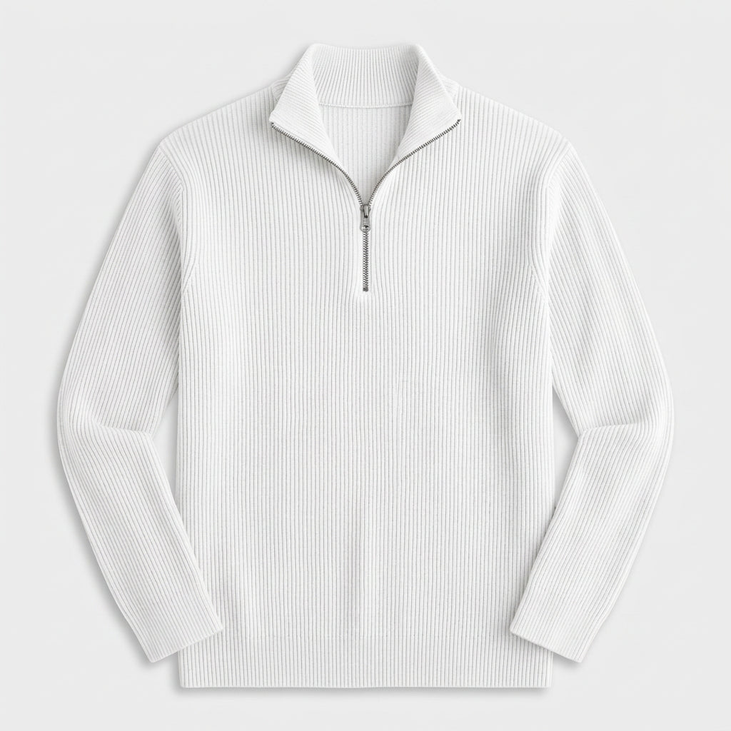 Ribbed Quarter-Zip Sweater for Men