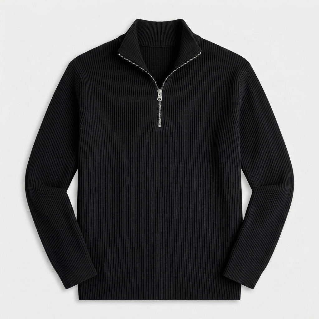 Ribbed Quarter-Zip Sweater for Men