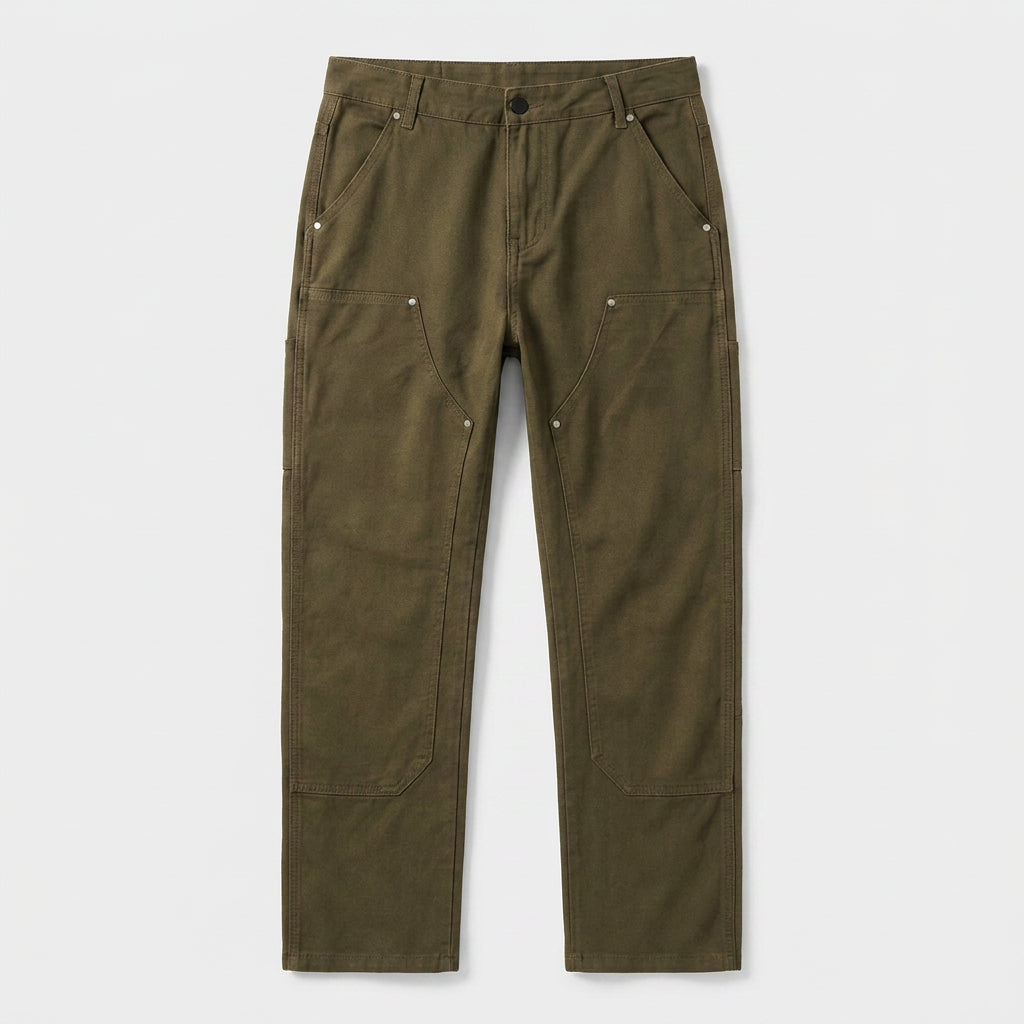 Double-Knee Canvas Workwear Trousers for Men
