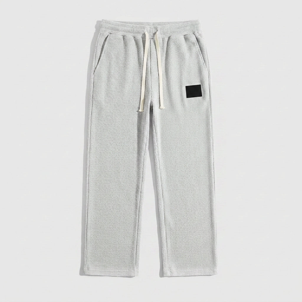 Waffle-Knit Straight Leg Sweatpants for Men