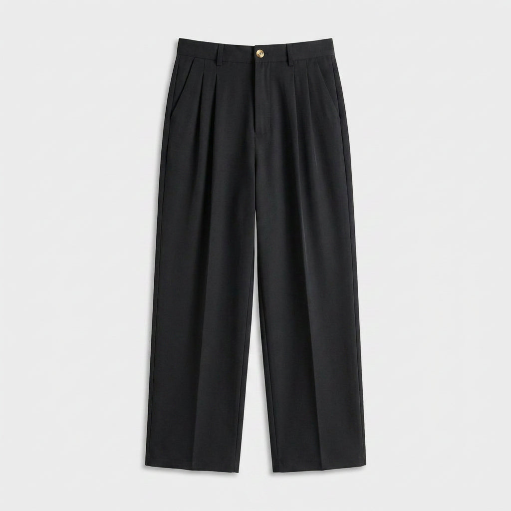 Soft Pleat Wide Leg Trousers for Men