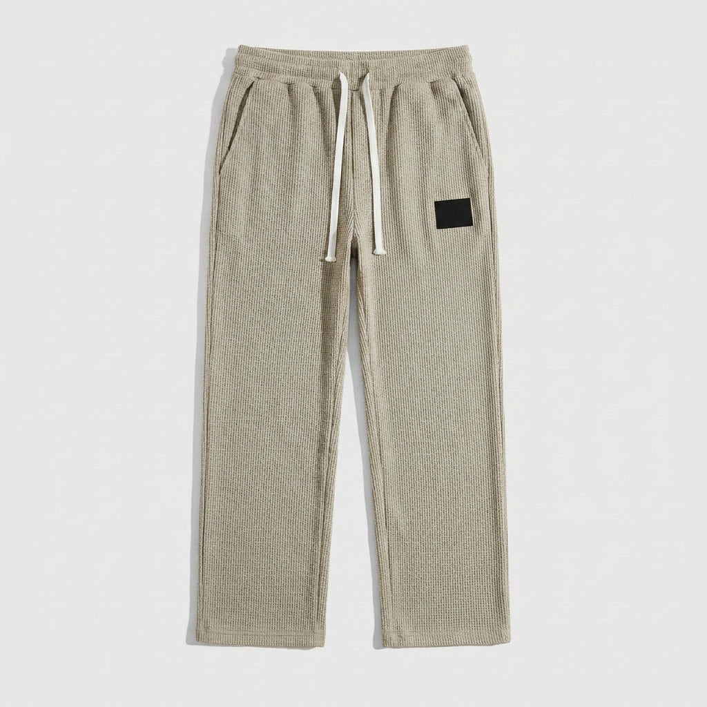 Waffle-Knit Straight Leg Sweatpants for Men