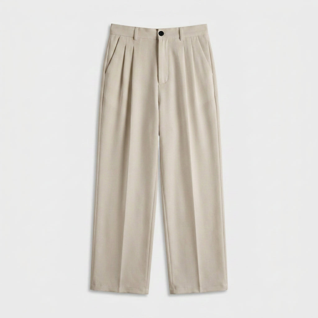 Soft Pleat Wide Leg Trousers for Men