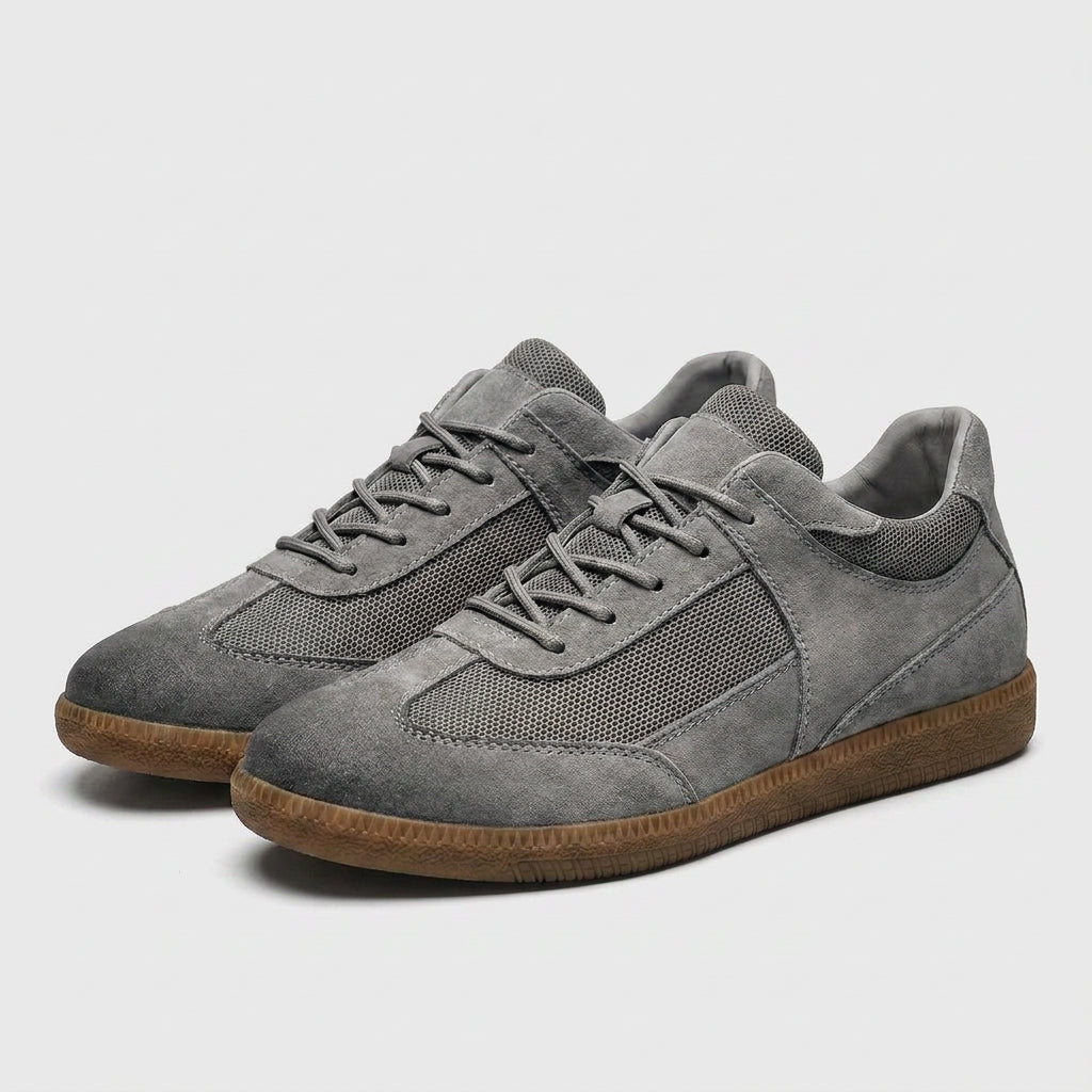 Suede and Mesh Retro Trainers for Men