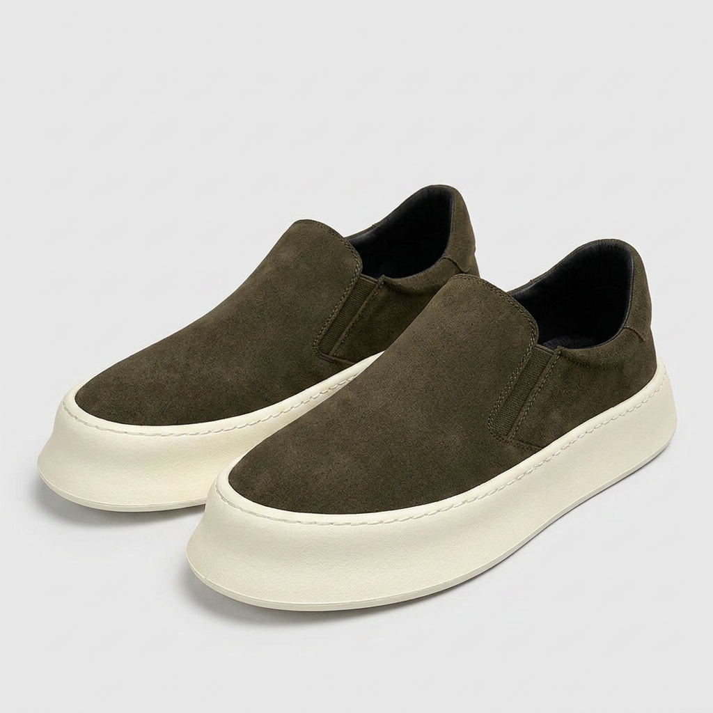 Suede Slip-On Sneaker Chunky Platform Sole for Men