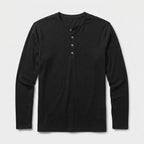 Long Sleeve Henley Slub Jersey for Men