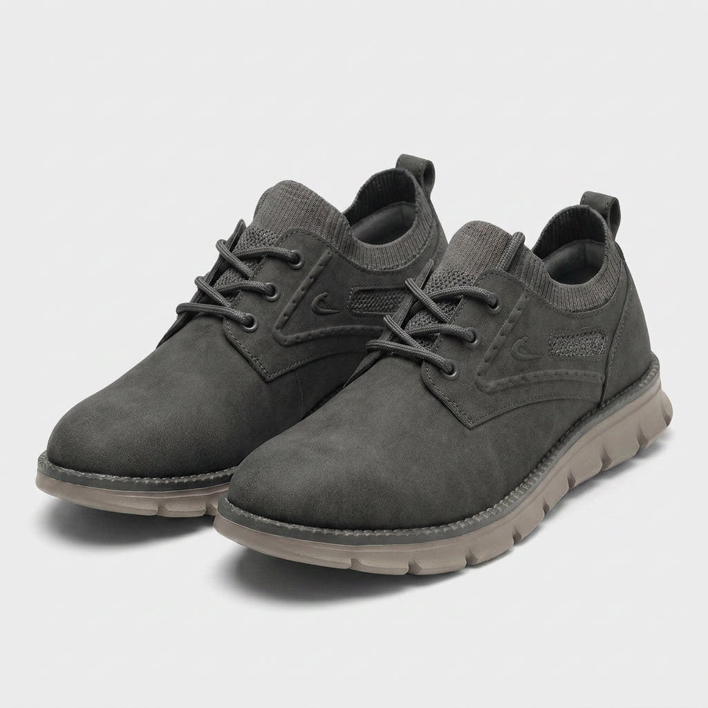 Suede Lace-Up Shoe Knit Upper Flex Sole for Men