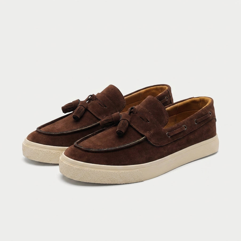 Suede Tassel Loafer Vulcanised Sole for Men