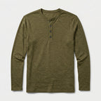 Long Sleeve Henley Slub Jersey for Men