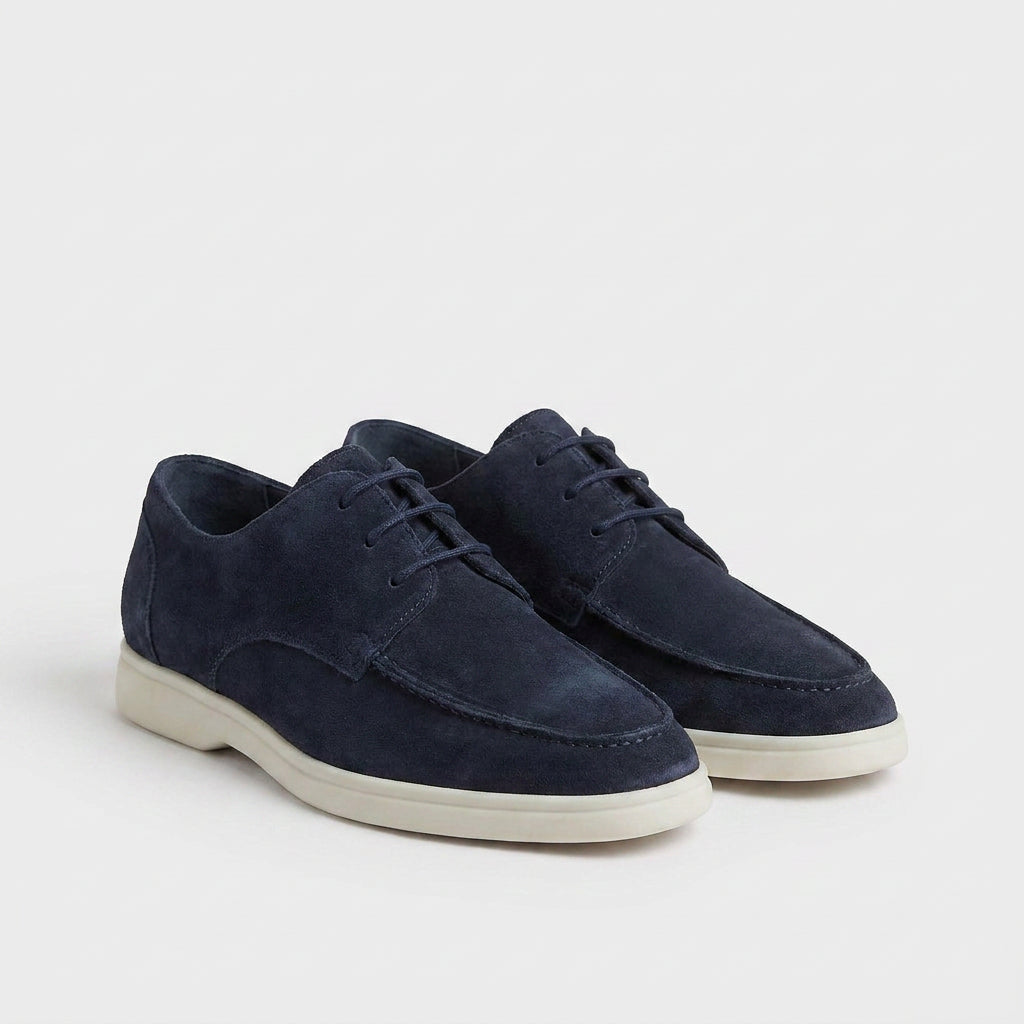 Suede Derby Shoes with Contrast Sole for Men