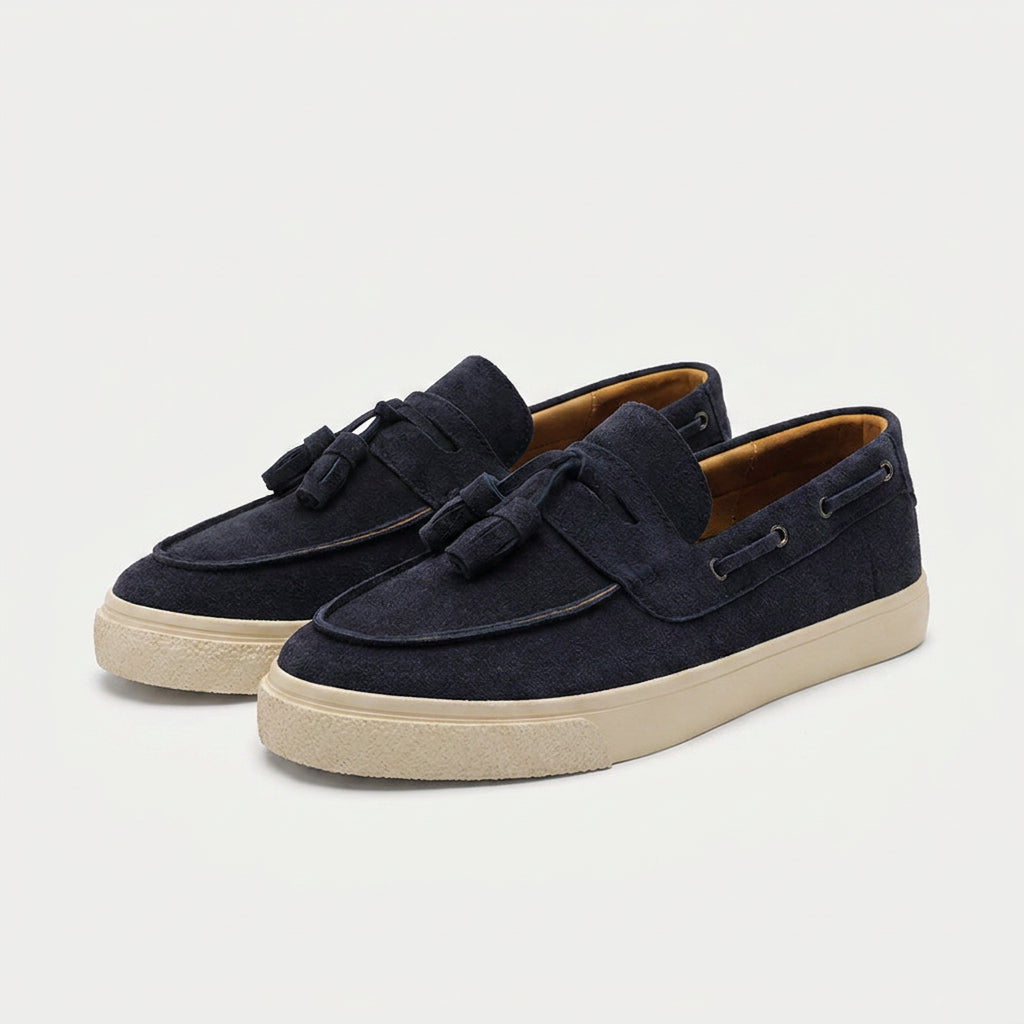 Suede Tassel Loafer Vulcanised Sole for Men