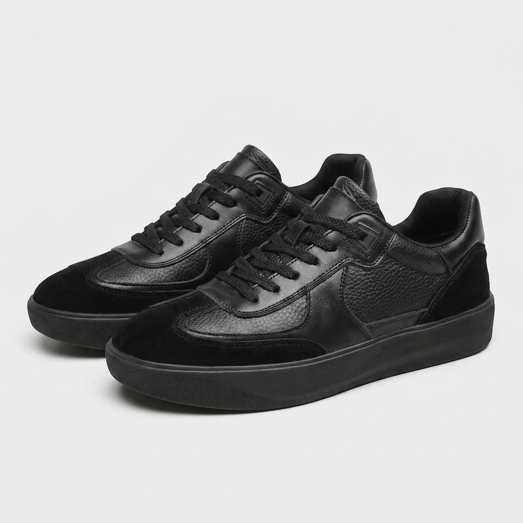 Leather Suede Panel Sneaker Translucent Sole for Men