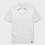 Textured Knit Polo Open Collar Short Sleeve for Men