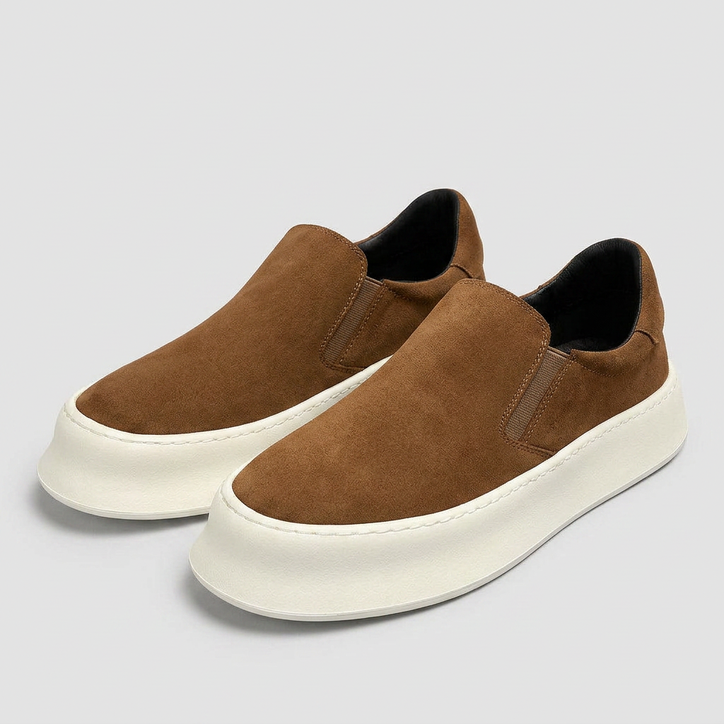 Suede Slip-On Sneaker Chunky Platform Sole for Men