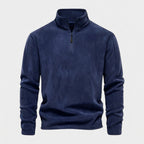 Fleece Half-Zip Sweatshirt High Collar Regular Fit for Men