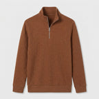 Lightweight Ribbed Quarter-Zip Pullover for Men