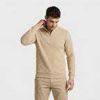 Lightweight Ribbed Quarter-Zip Pullover for Men