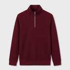 Lightweight Ribbed Quarter-Zip Pullover for Men