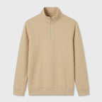 Lightweight Ribbed Quarter-Zip Pullover for Men