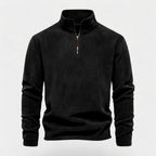 Fleece Half-Zip Sweatshirt High Collar Regular Fit for Men