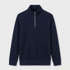 Lightweight Ribbed Quarter-Zip Pullover for Men