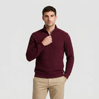 Lightweight Ribbed Quarter-Zip Pullover for Men