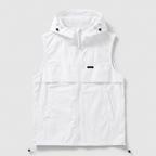 Hooded Zip Vest Drawcord Hem Chest Pocket for Men