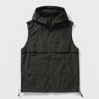 Hooded Zip Vest Drawcord Hem Chest Pocket for Men