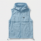 Hooded Zip Vest Drawcord Hem Chest Pocket for Men