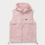 Hooded Zip Vest Drawcord Hem Chest Pocket for Men