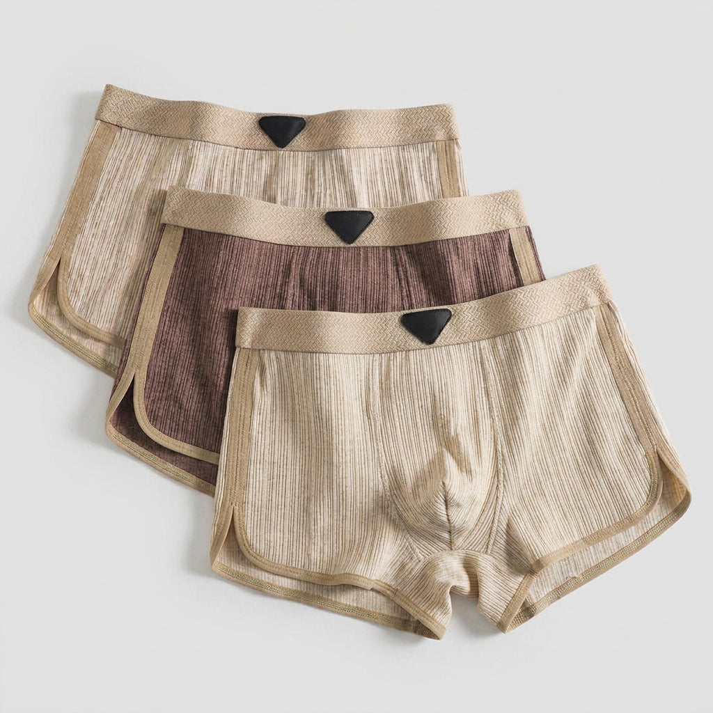 3-Pack 100% Organic Cotton Retro Boxer Shorts for Men