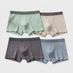 4-Pack Ribbed Cotton Boxer Trunks for Men