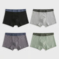 4-Pack Color-Block Cotton Boxer Trunks for Men