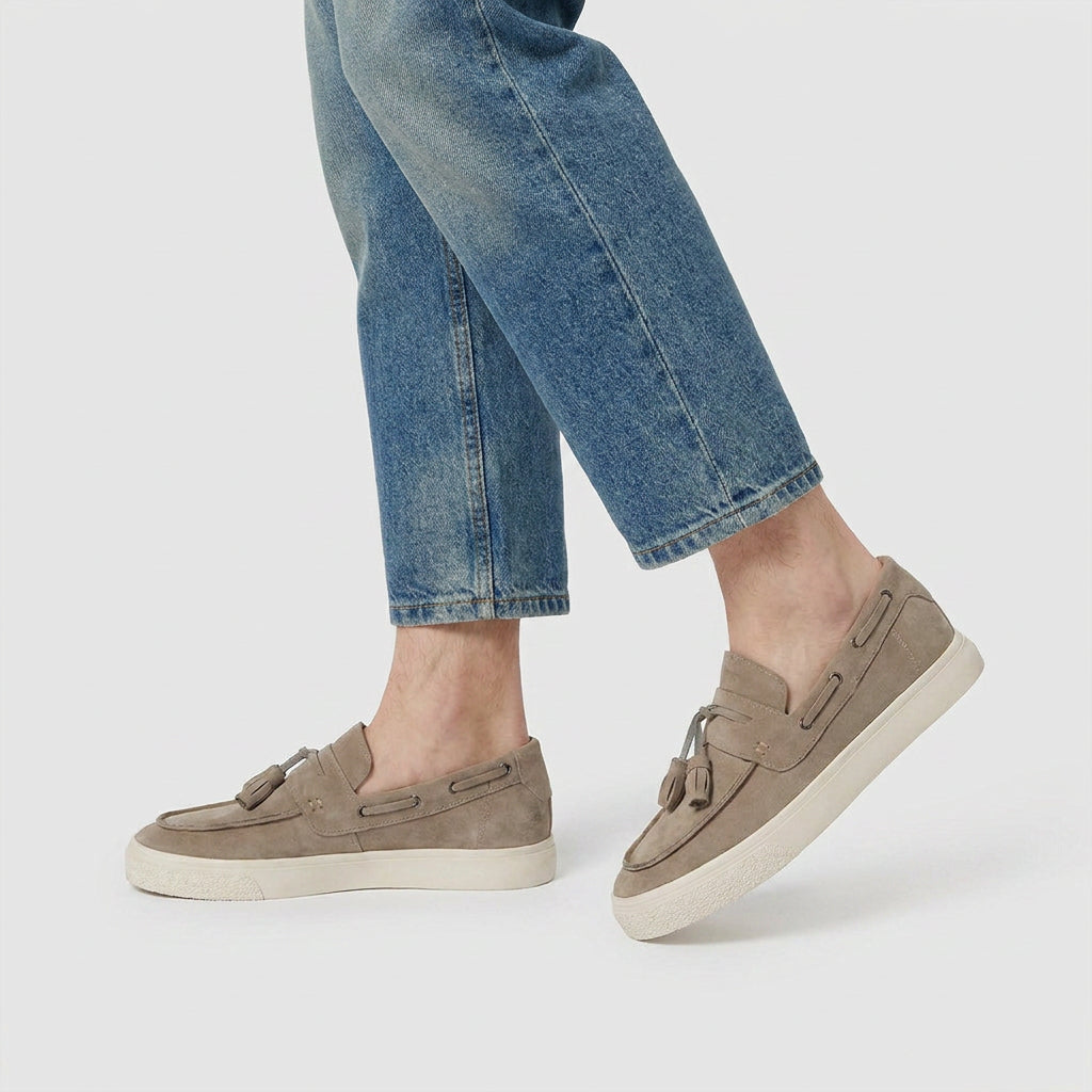 Suede Tassel Loafer Vulcanised Sole for Men