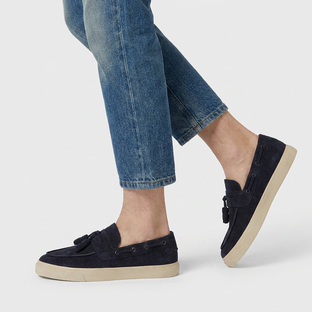 Suede Tassel Loafer Vulcanised Sole for Men