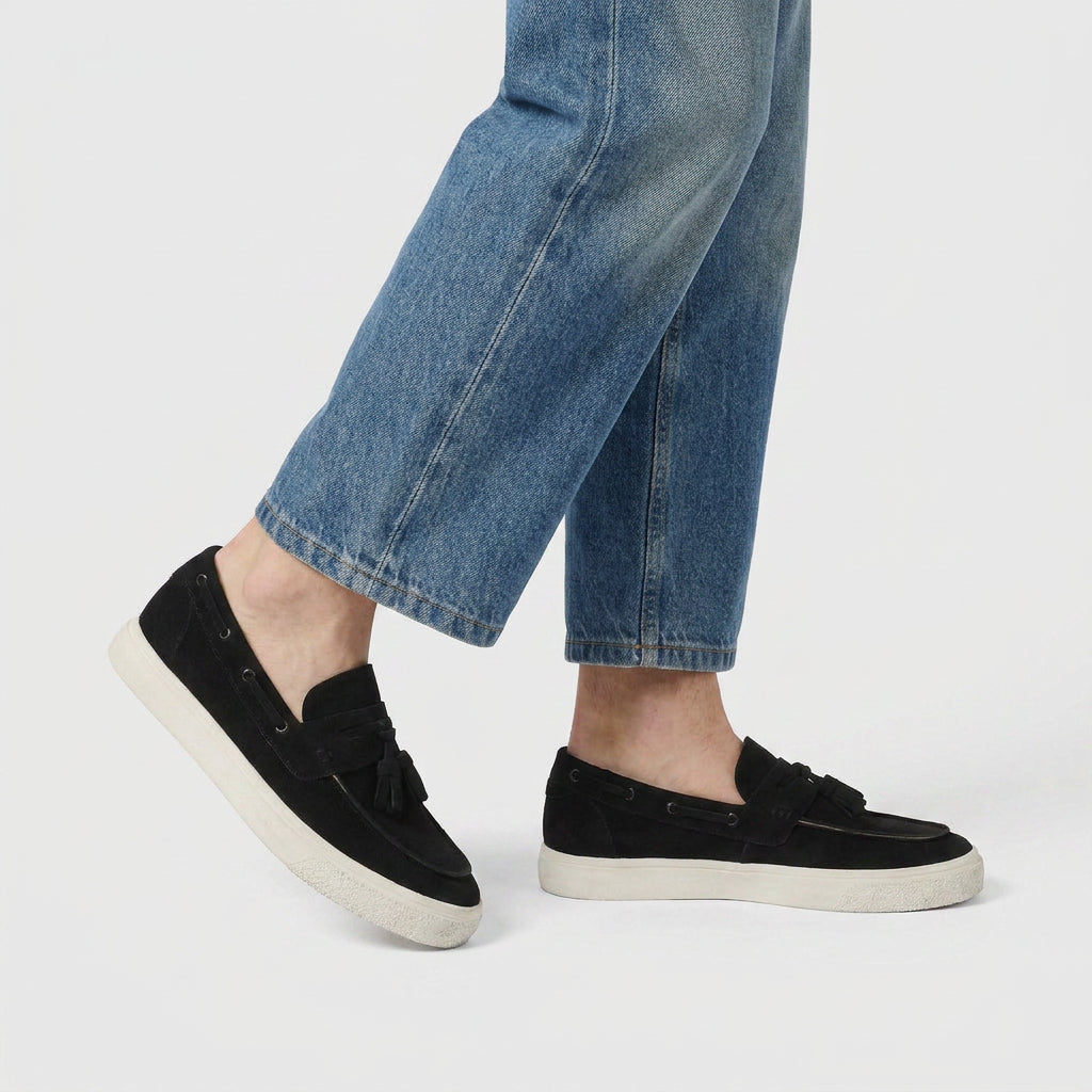 Suede Tassel Loafer Vulcanised Sole for Men