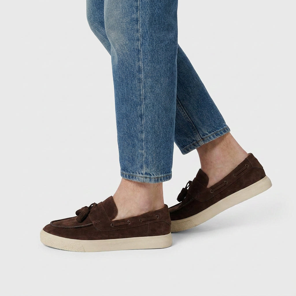 Suede Tassel Loafer Vulcanised Sole for Men