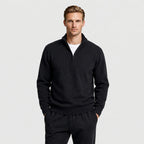 Quarter Zip Knit Sweater Ribbed Cuffs And Hem for Men