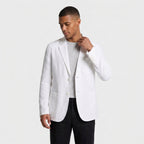 Linen Blazer Notch Lapel Patch Pockets for Men