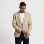 Linen Blazer Notch Lapel Patch Pockets for Men