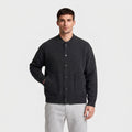 Wool Blend Bomber Cardigan Patch Pockets Button Front for Men