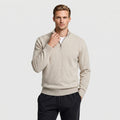 Quarter Zip Knit Sweater Ribbed Cuffs And Hem for Men