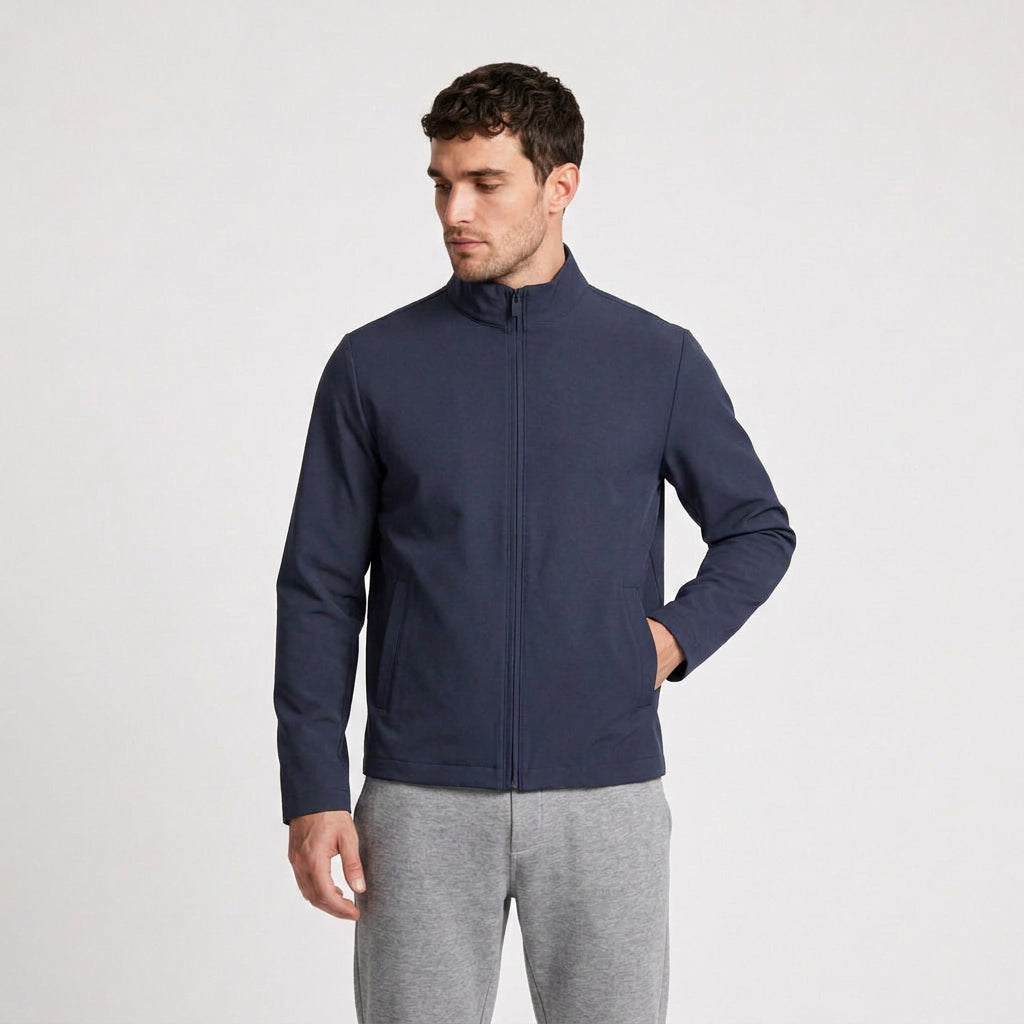 Full Zip Harrington Jacket Stand Collar for Men