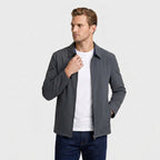 Full-Zip Bomber Jacket Shirt Collar Regular Fit for Men