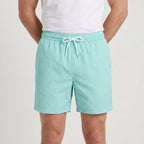 Striped Swim Shorts Elastic Waist Drawcord for Men