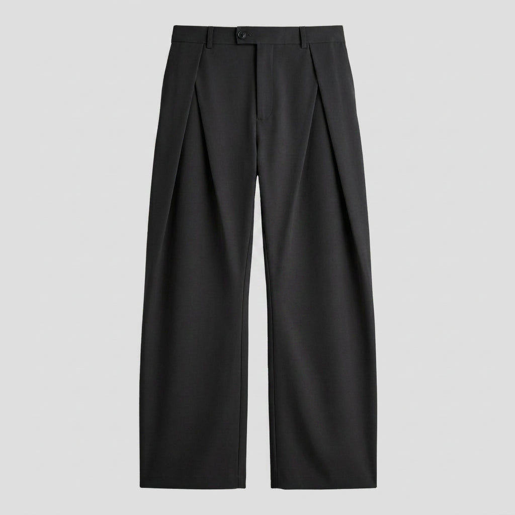 Deep Pleat Wide Leg Trousers for Men