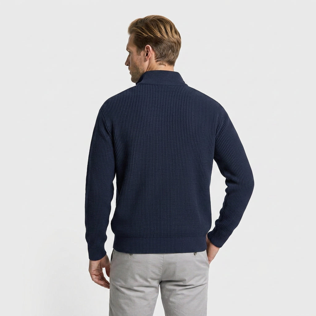 Ribbed Quarter-Zip Sweater for Men